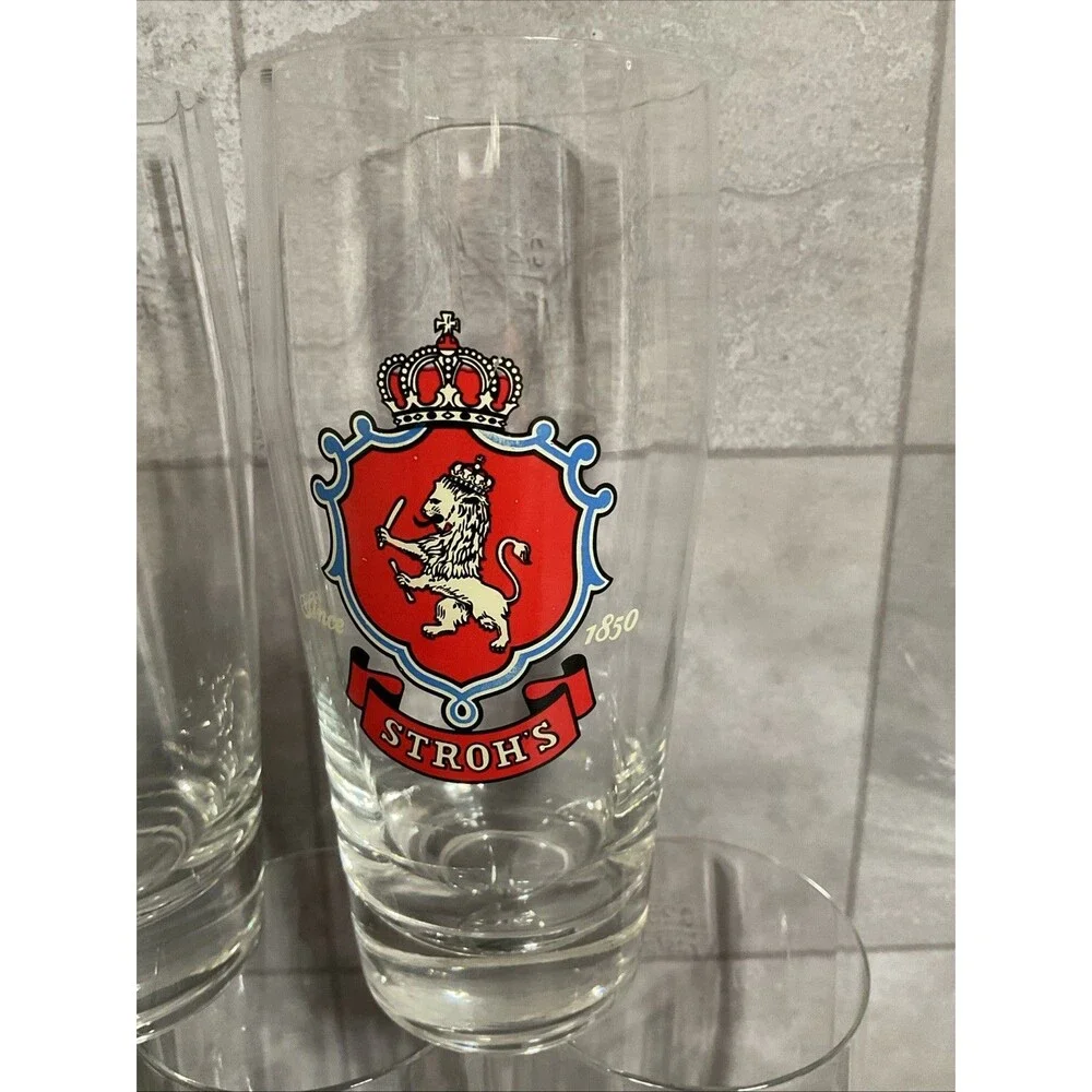Lot of 7 STROH'S RASTAL PILSNER BEER GLASS, GLASSES, .25 LITER Vintage